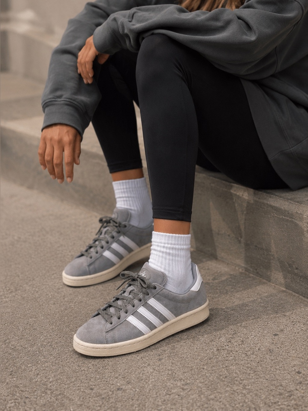 Adidas Originals Campus 80s Grey Suede Sneakers US Men’s 5 Women’s 6